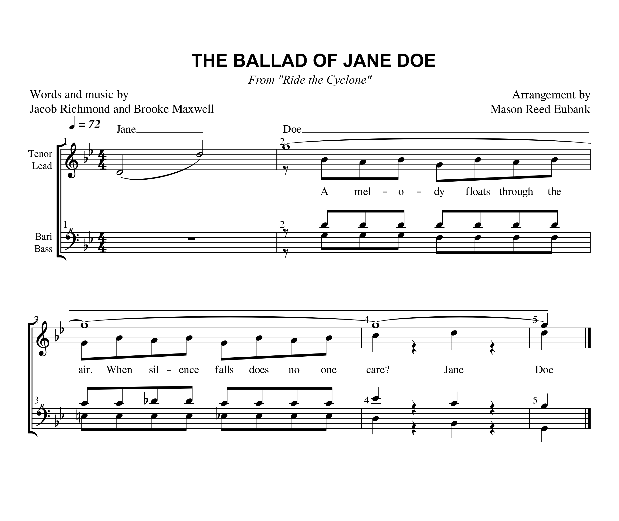 the ballad of jane doe karaoke